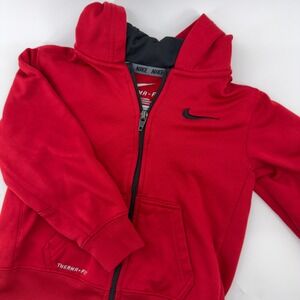Nike Kids Therma-FIT Full Zip Hoodie Red Fleece Sweatshirt 4T